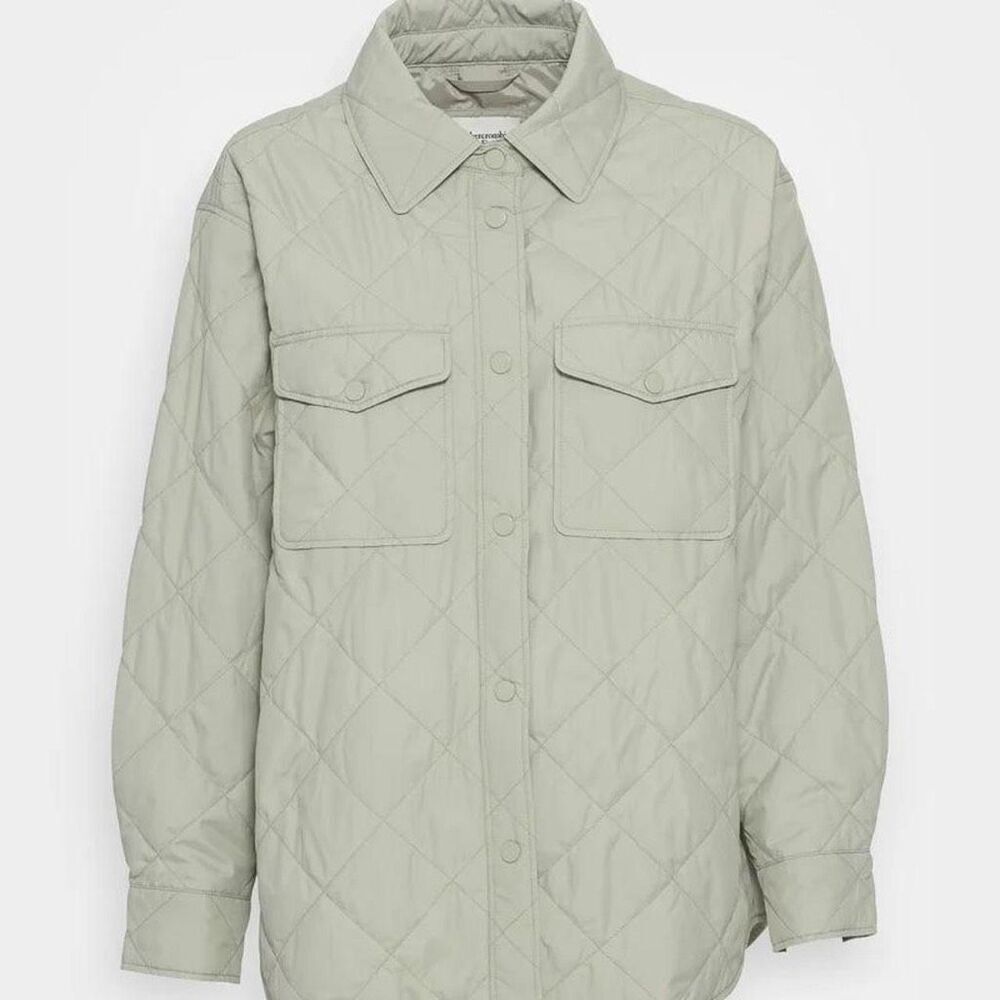 Abercrombie & Fitch Jacket Shacket Quilted Oversized Lightweight Snap Front Ligh